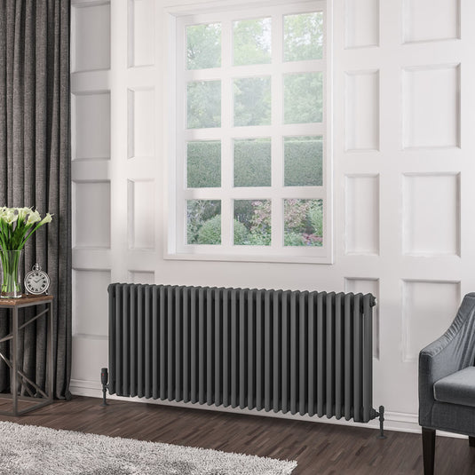 Eastbrook Rivassa 3 Column Radiator 600 x 1460mm - Matt Anthracite | 81.0093