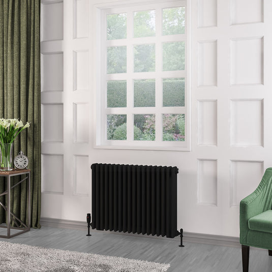 Eastbrook Rivassa 3 Column Radiator 600 x 833mm – Matt Black | 81.0230