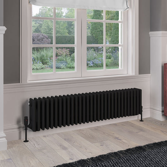 Eastbrook Rivassa 4 Column Radiator 300 x 1373mm – Matt Black | 81.0239