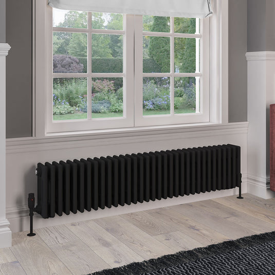 Eastbrook Rivassa 4 Column Radiator 300 x 1505mm – Matt Black | 81.0240