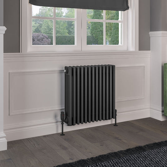 Eastbrook Rivassa 4 Column Radiator 600 x 605mm - Matt Anthracite | 81.0085
