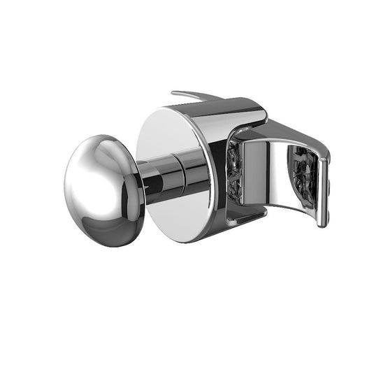 Chrome wall-mounted bathroom robe hook with modern round design