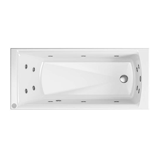 Eastbrook Rockall Single Ended 1700 x 700mm 14‑Jet Whirlpool Beauforte Bath White | 42.2013