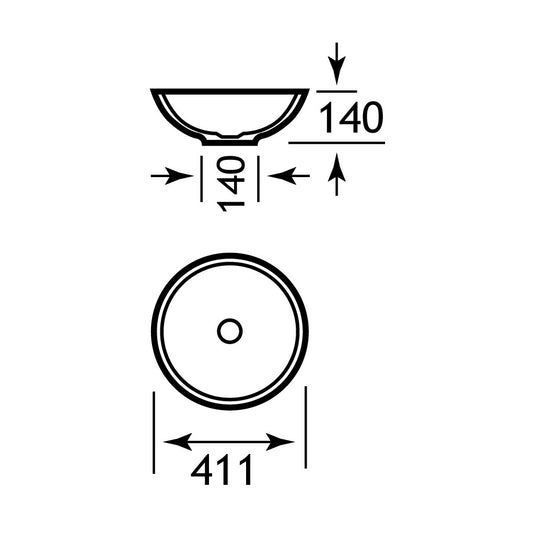 Eastbrook Rondo 412mm Sit On Basin White | 51.032