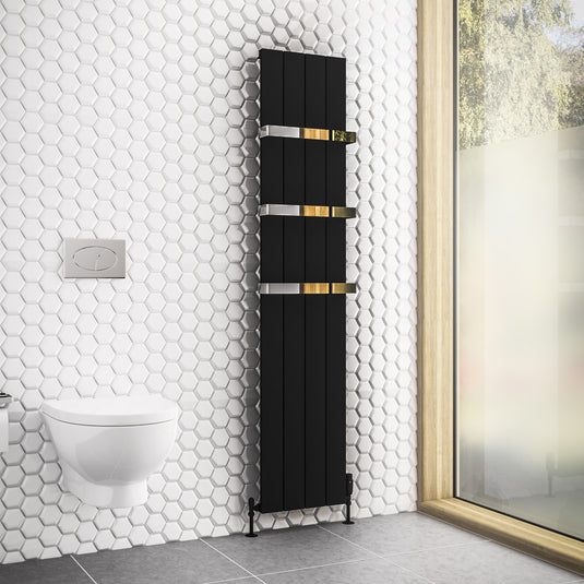 Eastbrook Rosano 1800 x 375mm Aluminium Radiator Matt Black | 86.0006