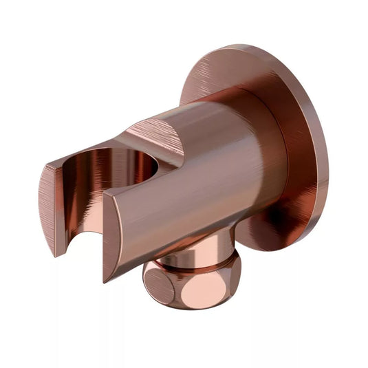 Eastbrook Round Wall Elbow & Shower Handset Holder Brushed Bronze | 60.2017 - Envy Bathrooms Ltd