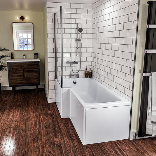 Eastbrook Shannon L‑Shape LH 1700 x 850mm  (4mm) Bath White | 42.0101
