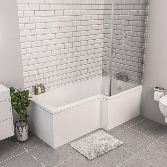 Eastbrook Shannon L‑Shape RH 1500 x 850mm  (4mm) Bath White | 42.0104