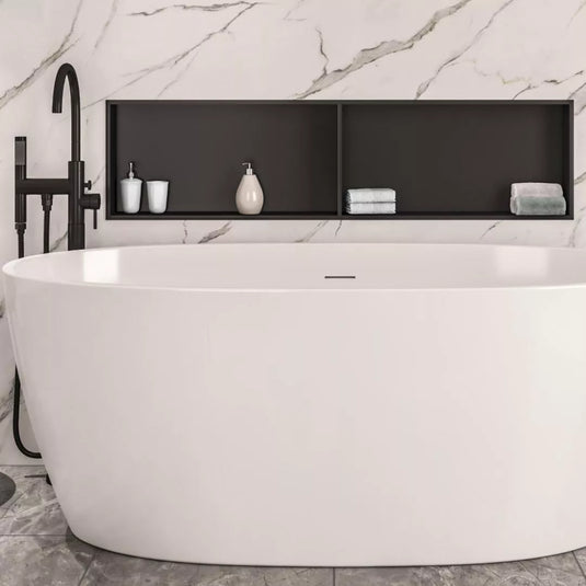 Eastbrook Shower Niche With Shelf 1200 x 300mm Matt Black | 52.715 - Envy Bathrooms Ltd