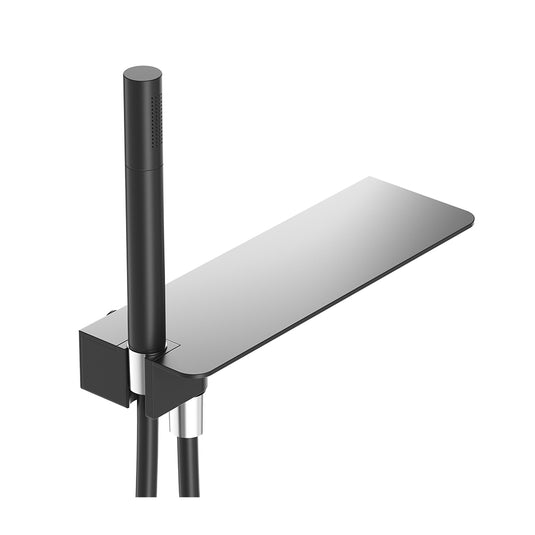 Eastbrook Shower Shelf with Shower Handset, Hose & Outlet Elbow Matt Black | 78.0048