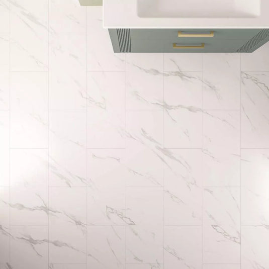 Eastbrook SPC Flooring Tile Collection 606 X 303mm Marble White | 31.0006 - Envy Bathrooms Ltd