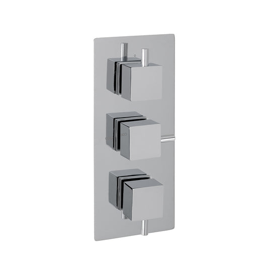 Eastbrook Square Triple Valve Plate with Square Rings Chrome | 68.0024