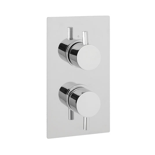 Eastbrook Square Twin Valve Plate with Round Rings Chrome | 68.0009