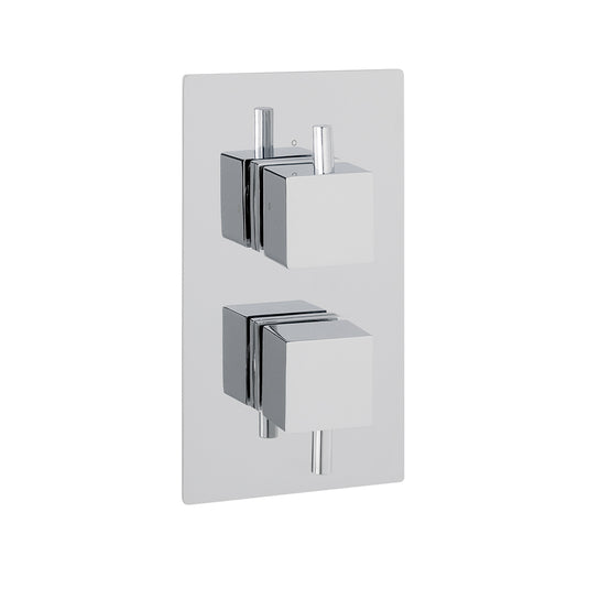 Eastbrook Square Twin Valve Plate with Square Rings Chrome | 68.0023