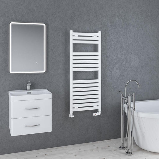 Eastbrook Staverton 1200 x 500mm Towel Rail Gloss White | 41.0140
