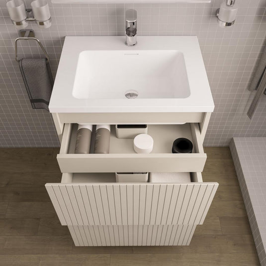 Eastbrook Stockton 600mm  Fluted Drawer Base Vanity Unit Cashmere | 37.2067