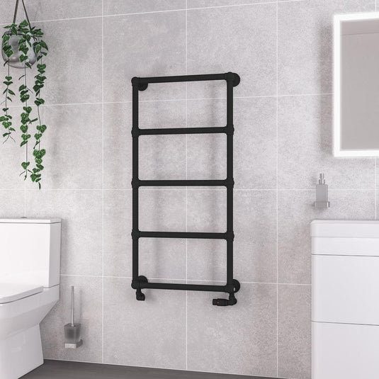 Eastbrook Stour 1195 x 600mm Towel Rail Matt Black | 41.0446