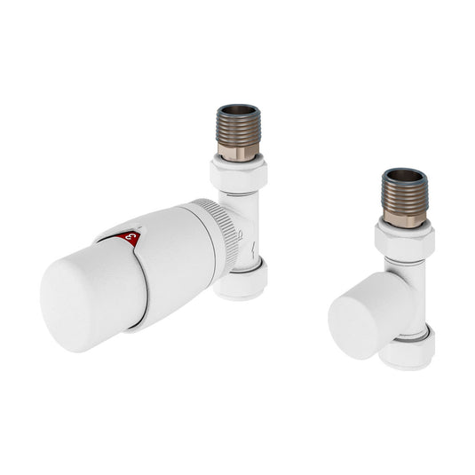 Eastbrook Straight Designer TRV with Lockshield 15mm Matt White | 54.0019