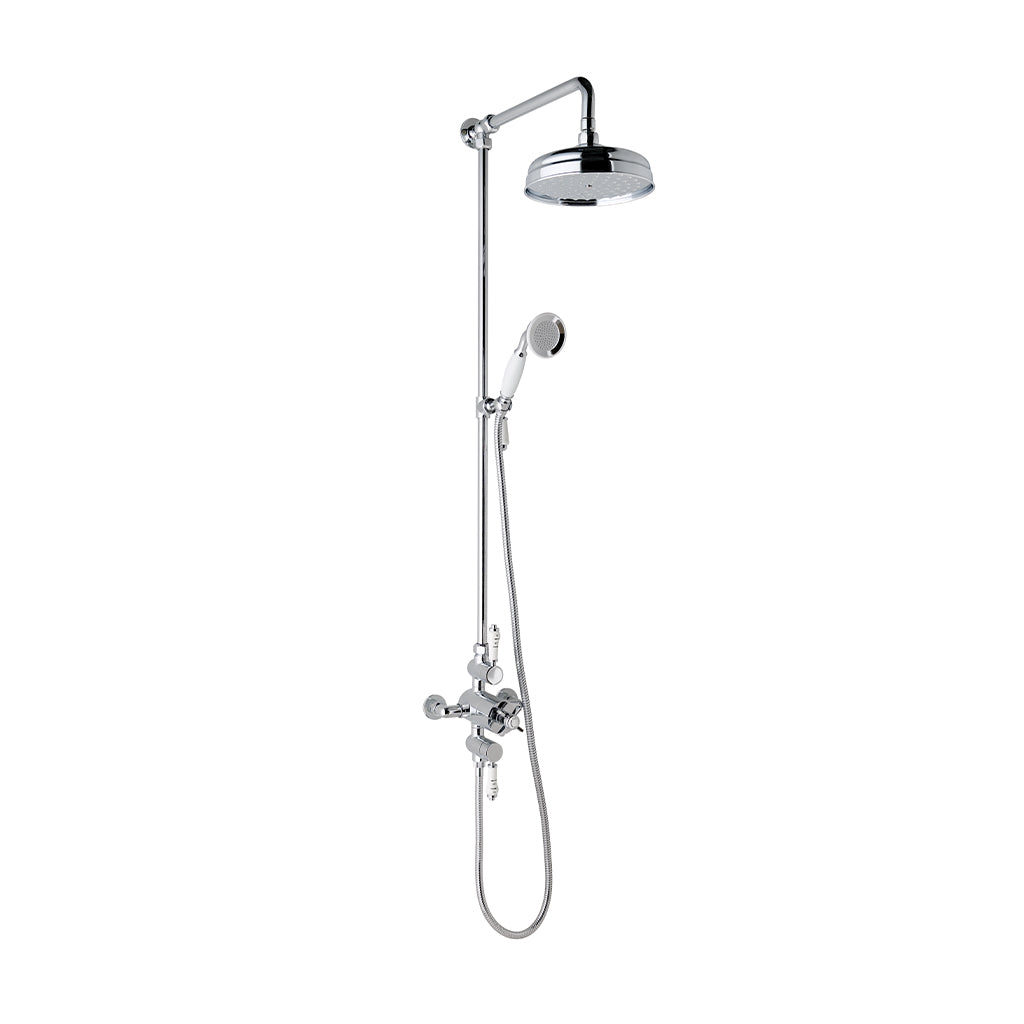 Eastbrook Traditional Riser Kit with Twin Shower Valve Shower Head & H