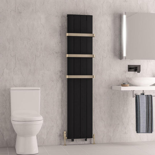 Eastbrook Trent 1800 x 375mm Aluminium Radiator Matt Black | 41.0485