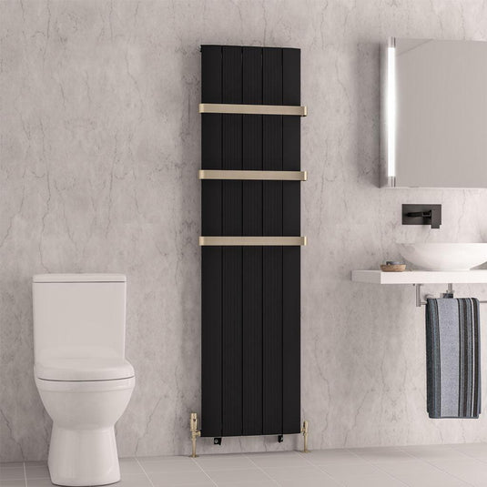 Eastbrook Trent 1800 x 470mm Aluminium Radiator Matt Black | 41.0486