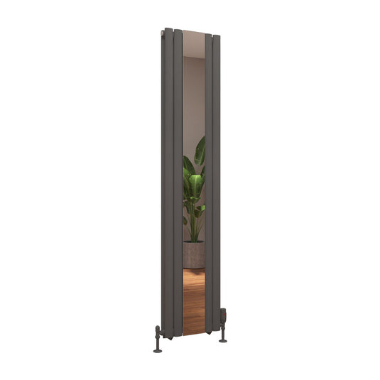 Eastbrook Tunstall Double Mirror Radiator 1800 x 380mm Matt Anthracite | 81.0170