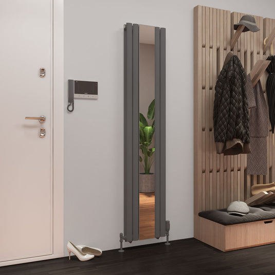 Eastbrook Tunstall Double Mirror Radiator 1800 x 380mm Matt Anthracite | 81.0170