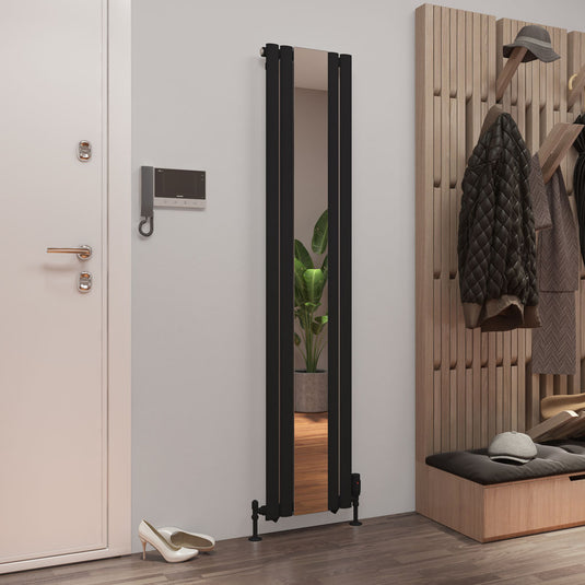 Eastbrook Tunstall Mirror Radiator 1800 x 380mm Matt Black | 81.0186
