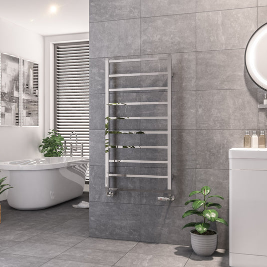 Eastbrook Tuscan 1200 x 600mm Square Towel Rail Chrome | 89.1271