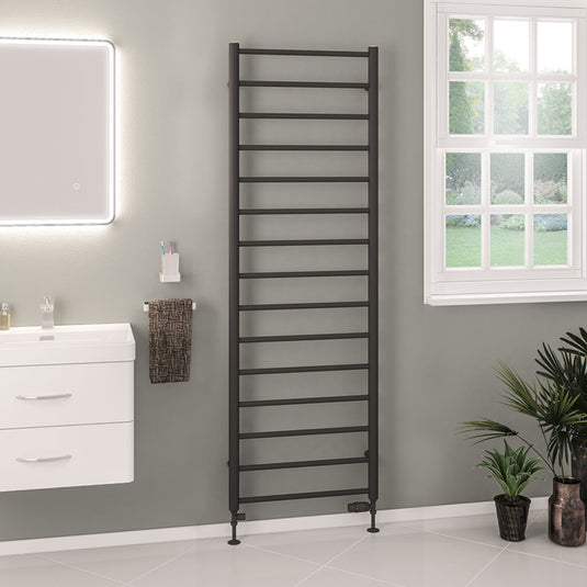 Eastbrook Tuscan Round Towel Rail 1800x600mm Matt Anthracite | 89.1589