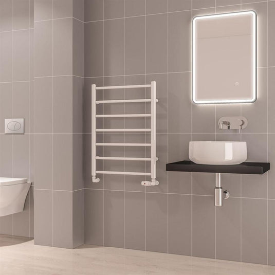 Eastbrook Tuscan Round Towel Rail 800x600mm Gloss White | 89.1573