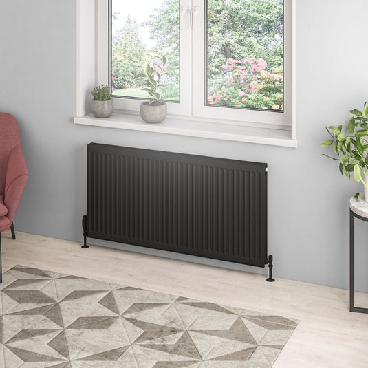 Eastbrook Type 21 600 x 1200mm Compact Panel Radiator Matt Black | 25.0131