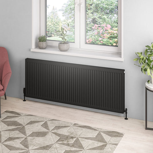 Eastbrook Type 21 600 x 1600mm Compact Panel Radiator Matt Black | 25.0133