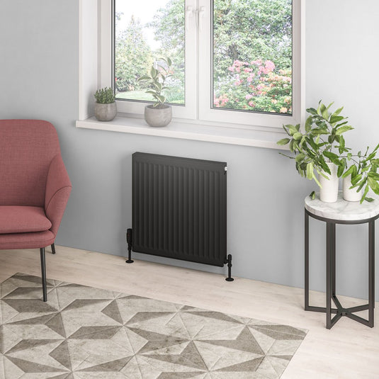Eastbrook Type 21 600 x 600mm Compact Panel Radiator Matt Black | 25.0128