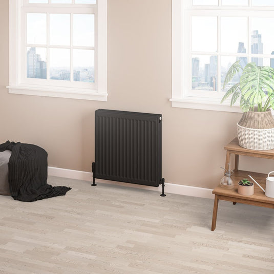Eastbrook Type 22 600 x 600mm Compact Panel Radiator Matt Black | 25.0195