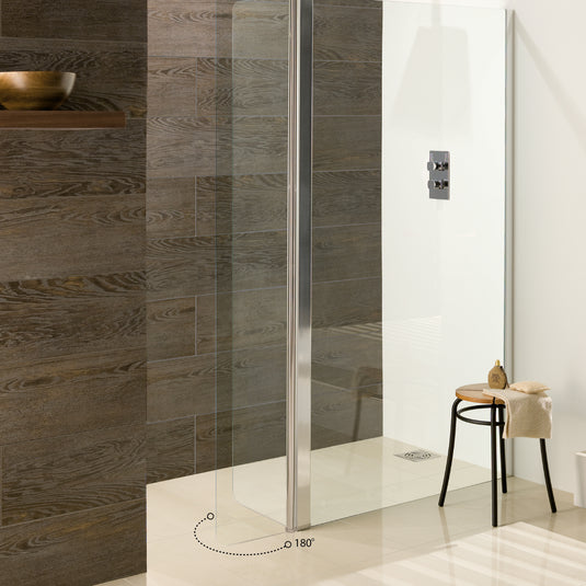 Eastbrook Valliant 1950 x 300mm Flipper Kit for Valliant Square Pole Walk-In Shower Panels Chrome | 69.0155