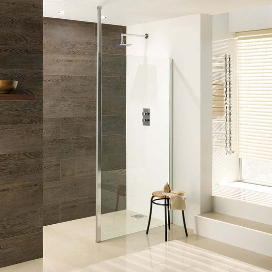 Eastbrook Valliant 900 x 1950mm Square Pole Walk-In Wetroom Panel (8mm) Chrome | 69.0043