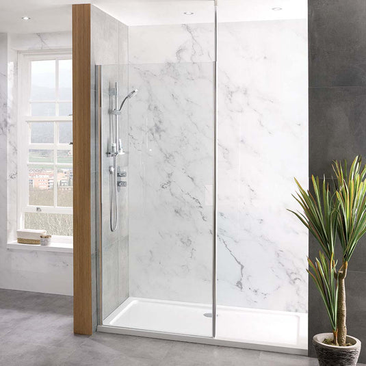 Eastbrook Valliant 900mm Walk In Wetroom Panel with Hand Hold Chrome Profiles | 58.832