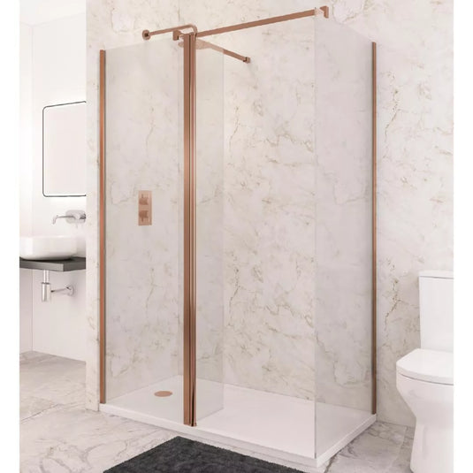 Eastbrook Vantage 2000 8mm Thick 2000 x 300mm Flipper Shower Panel Kit Brushed Bronze | 49.7113 - Envy Bathrooms Ltd