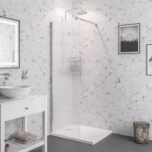 Eastbrook Vantage 2000 Fluted Glass Walk-In Panel 1100 x 2000mm Chrome | 49.5117