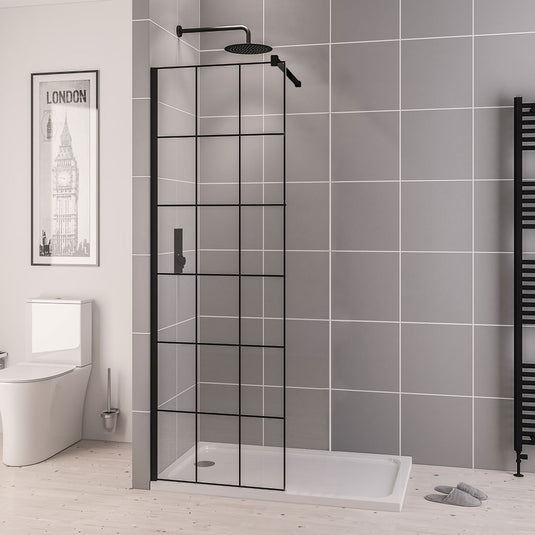 Eastbrook Vantage 2000 Framed Walk-In Wetroom Panel 500x2000mm 8mm Matt Black | 49.1080