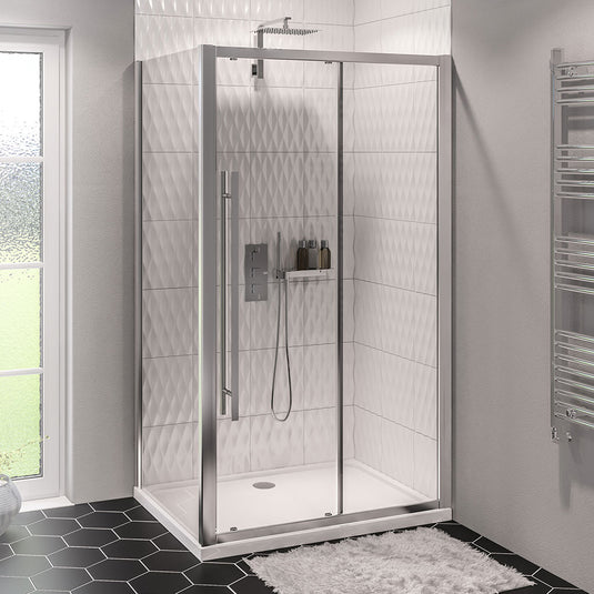 Eastbrook Vantage 2000 Sliding Shower Door 1000mm Easy Clean Chrome | 49.0005