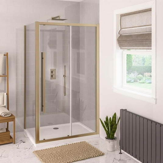 Eastbrook Vantage 2000 Sliding Shower Door 1500mm Brushed Brass | 49.2025