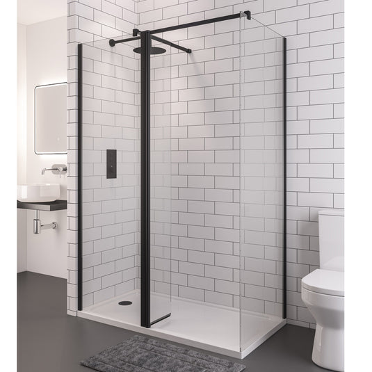 Eastbrook Vantage 2000 Walk-In Wetroom Panel 1600x2000mm 8mm Matt Black | 49.1099