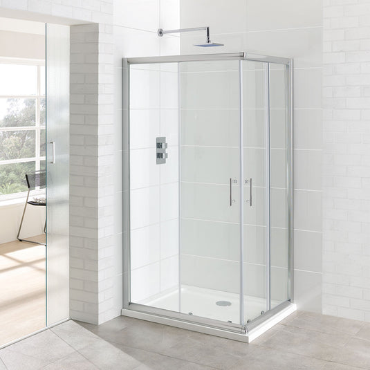 Eastbrook Vantage 900 x 800mm Easy Clean Offset Corner Entry Shower Enclosure Chrome | 69.0124