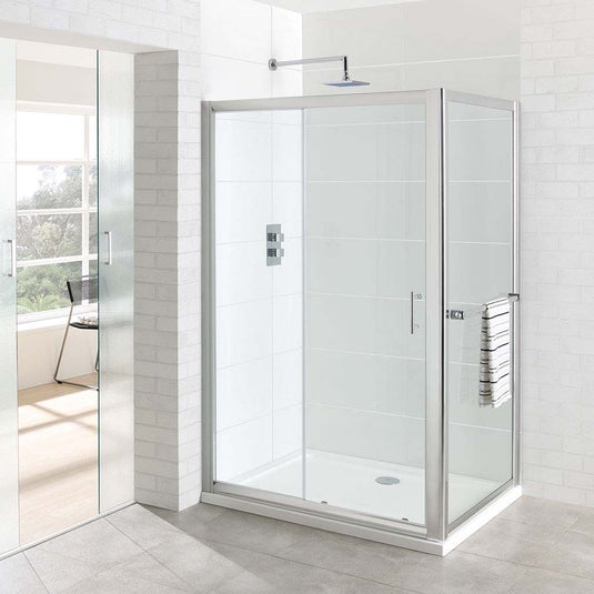 Eastbrook Vantage 900mm Easy Clean Side Panel with Towel Rail Chrome | 69.0099