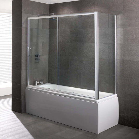 Eastbrook Volente 1475x790mm Overbath End Panel (EC Glass) Chrome Profiles | 69.0038