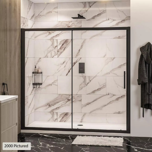 Eastbrook Volente 1850 x 1300mm Sliding Shower Door 6mm Matt Black | 58.481 - Envy Bathrooms Ltd