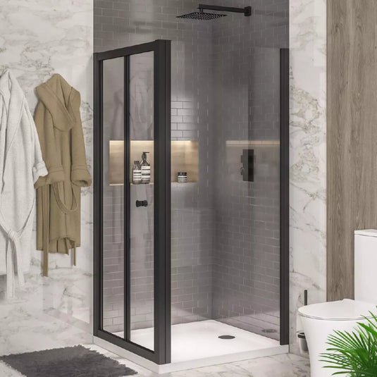 Eastbrook Volente 1850 x 700mm Side Shower Panel 6mm Matt Black | 58.491 - Envy Bathrooms Ltd