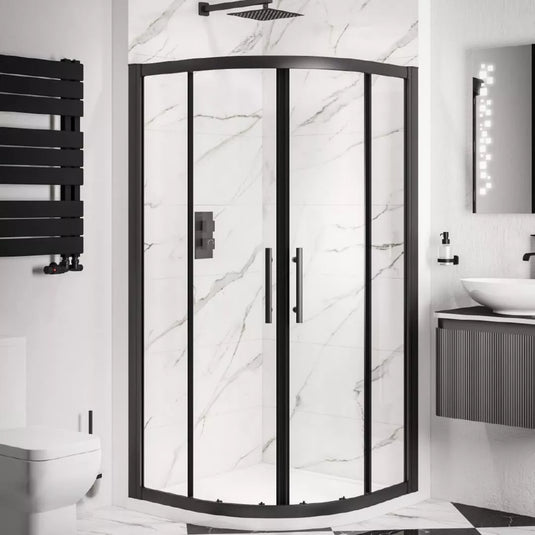 Eastbrook Volente Quad 800 Matt Black Shower Enclosure | 58.451 - Envy Bathrooms Ltd
